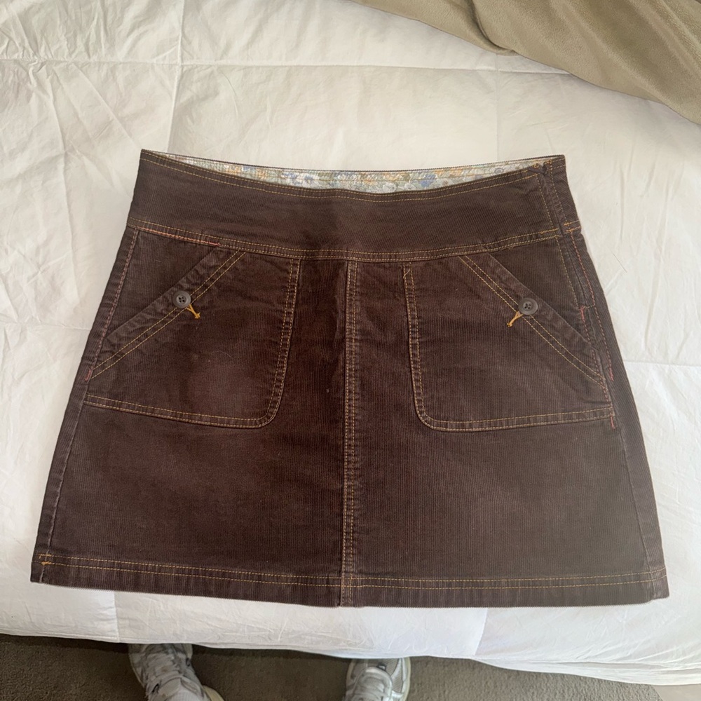 Prana Dark Brown Mini Skirt